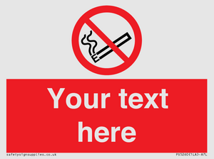 Custom No E-cigarettes / Vaping Sign